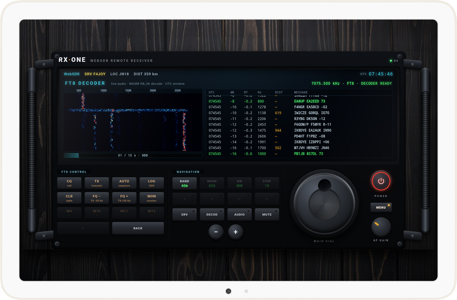 FT8 decoder terminal